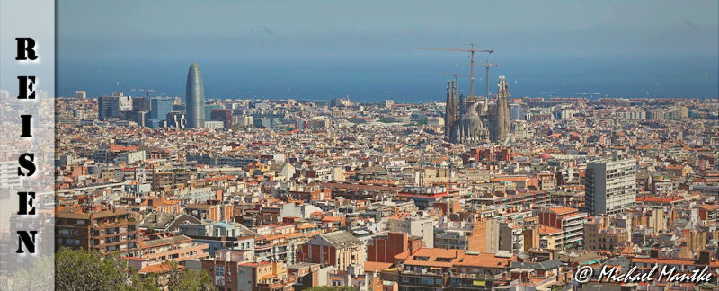 Panorama Blick auf Barcelona vom Park Güell aus
