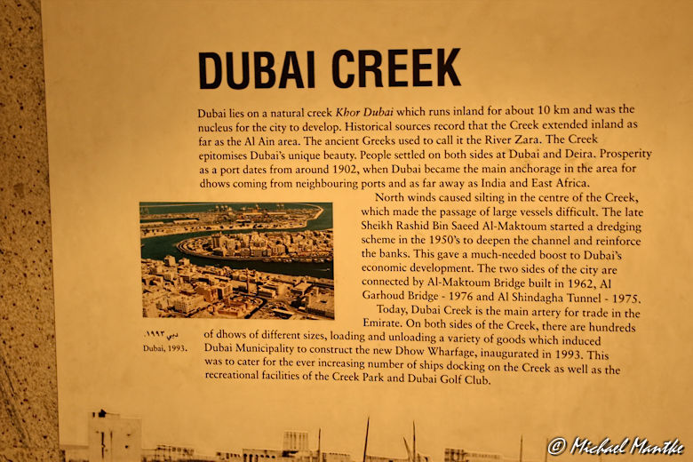Dubai Museum Infotafel Creek