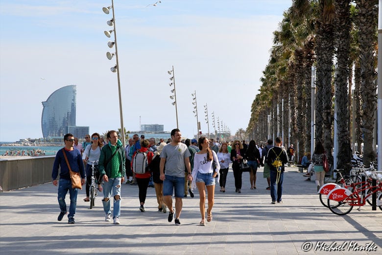 Barcelona Barceloneta Strand Promenade
