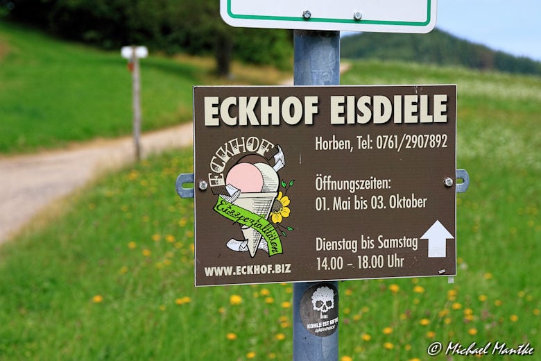 Eckhof Eisdiele Wegweiser