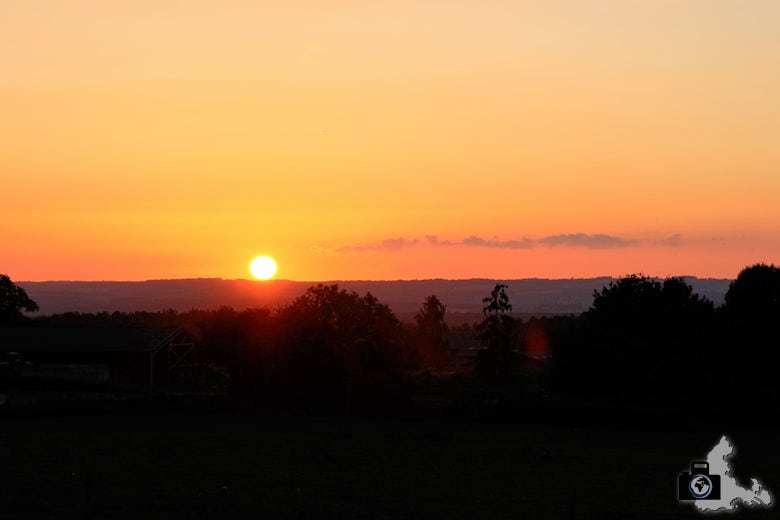 Sonnenuntergang bei Soy in den Ardennen
