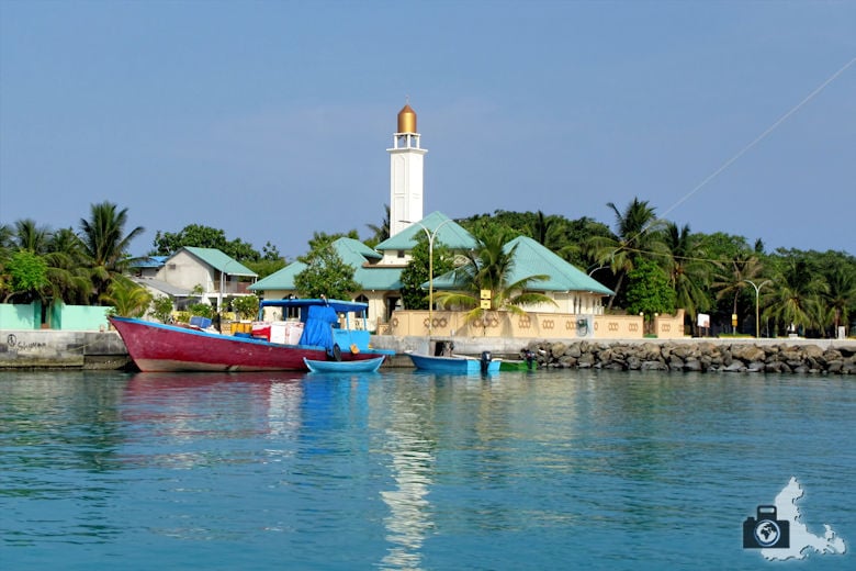 Malediven Strand Ukulhas Hafen