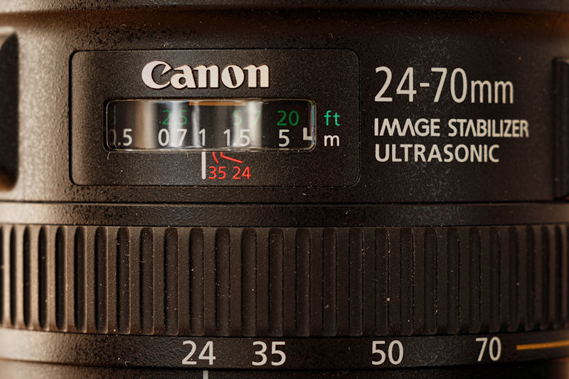 Canon 24-70 L IS USM - Mechanisches Display