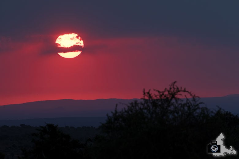 Sonnenuntergang im afrikanischen Busch