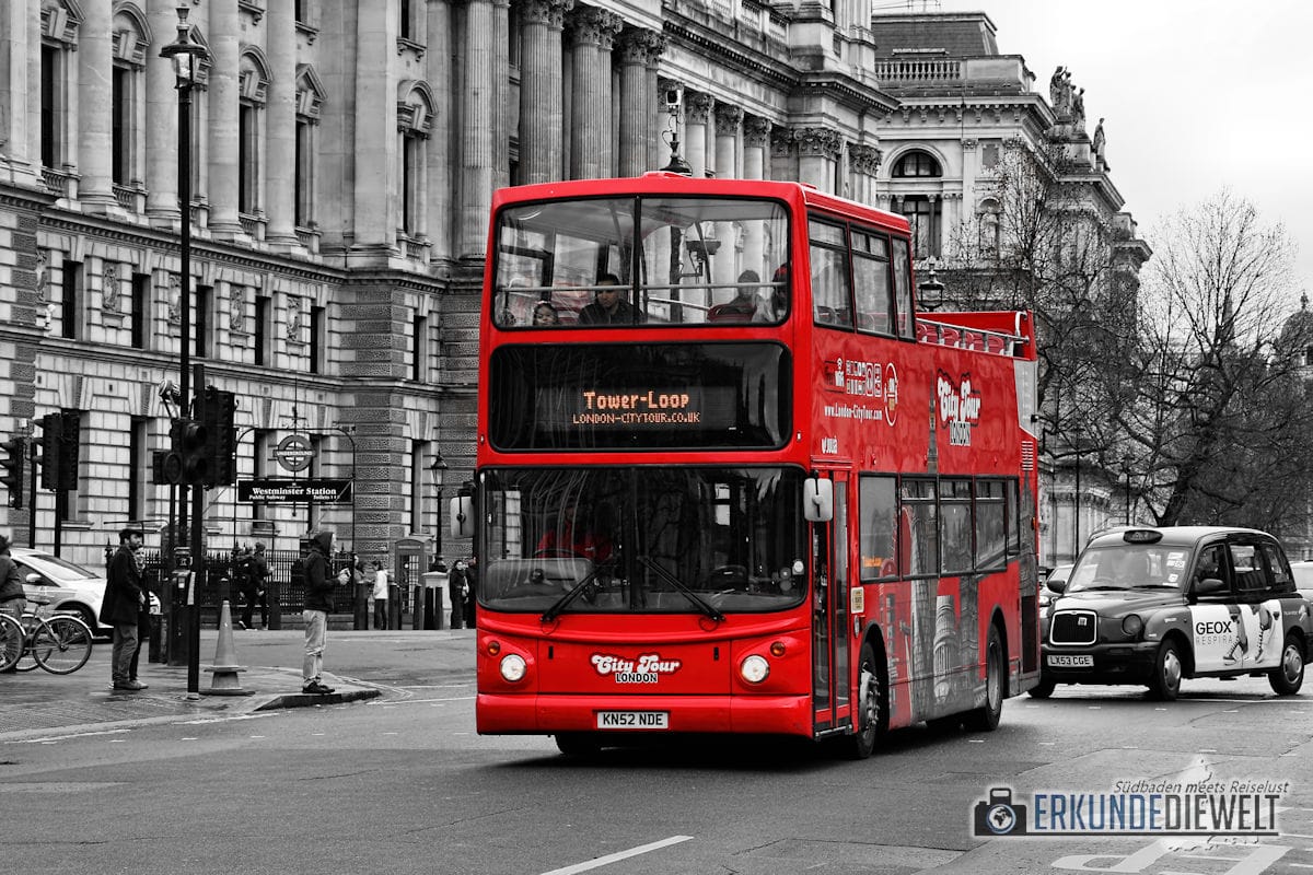 Roter Doppeldecker Bus, London, Großbritannien