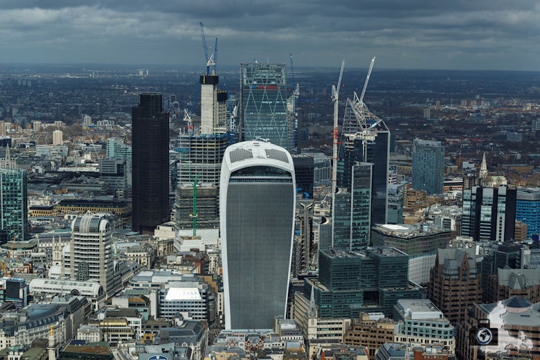 Aussicht aus dem 72. Stock von The Shard in London
