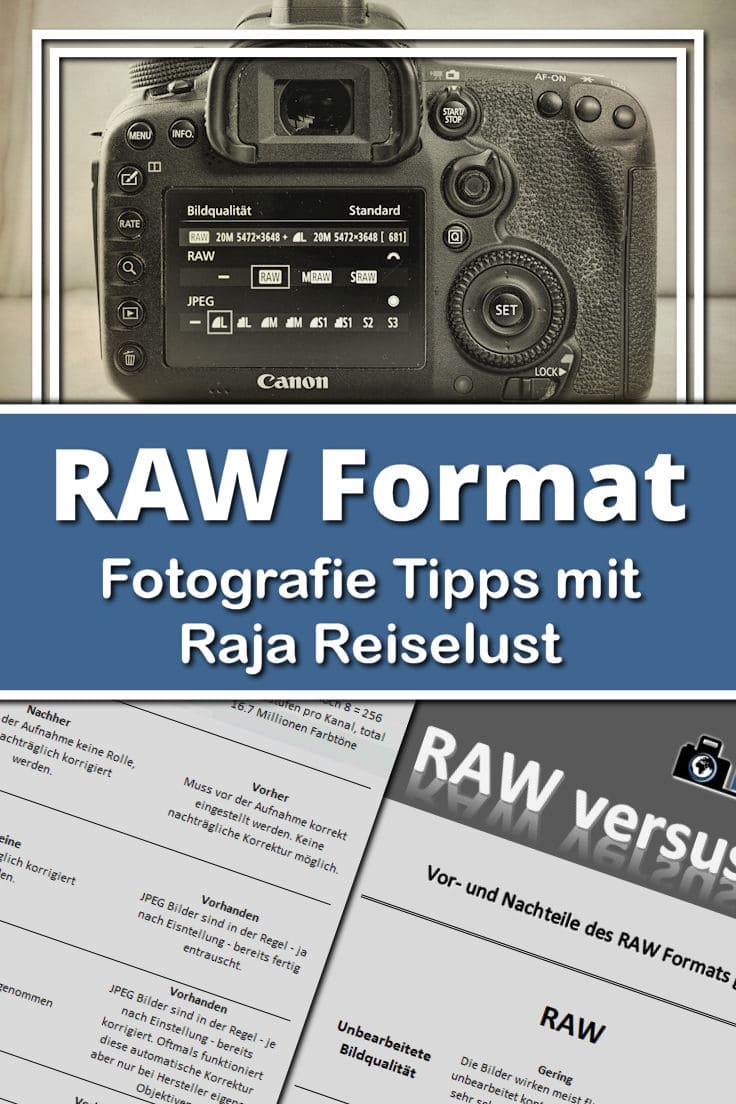 Fotografie Tipps mit Raja Reiselust - RAW Format