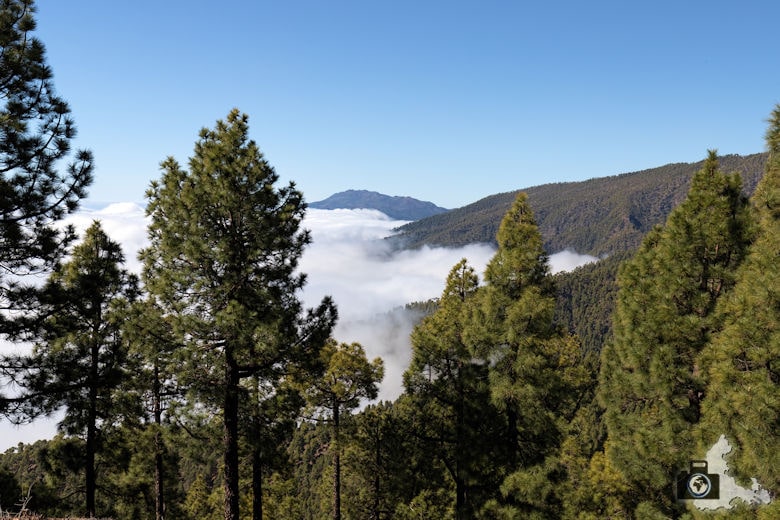 La Palma, Aussicht über den Wolken auf die Landschaft