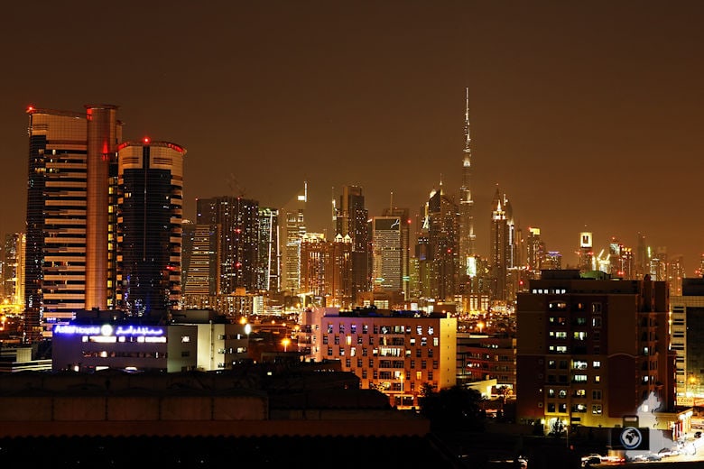 Fotografieren in Dubai - Skyline bei Nacht