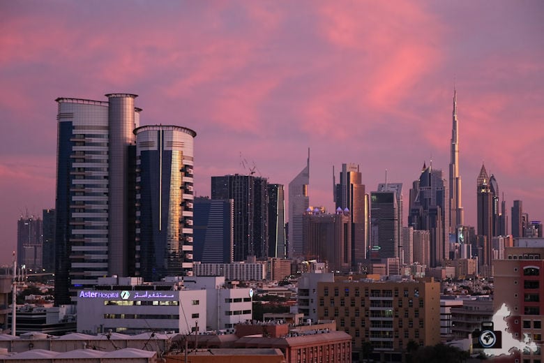 Fotografieren in Dubai - Skyline nach Sonnenuntergang