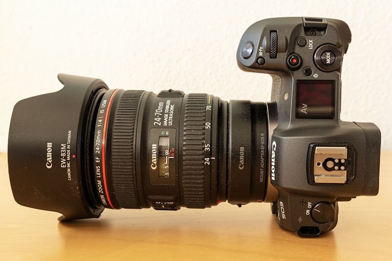 Canon EOS R Testbericht - EF-Objektiv mit Adapter