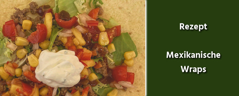 Rezept - Mexikanische Küche - Wraps mit Hackfleisch, Salat & Salsa