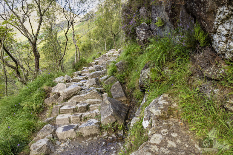 Steall Falls Wanderung, Glen Nevis, Schottland