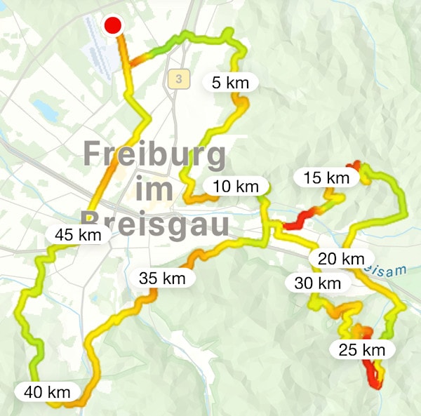 Megamarsch Freiburg 2023 - Route