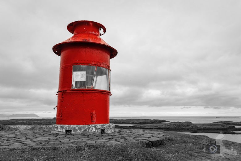 Island, Halbinsel Snæfellsnes, Leuchtturm Súgandisey Island